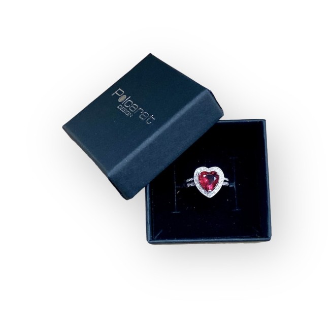 Rhodium-plated silver and cubic zirconia ring PK 4020