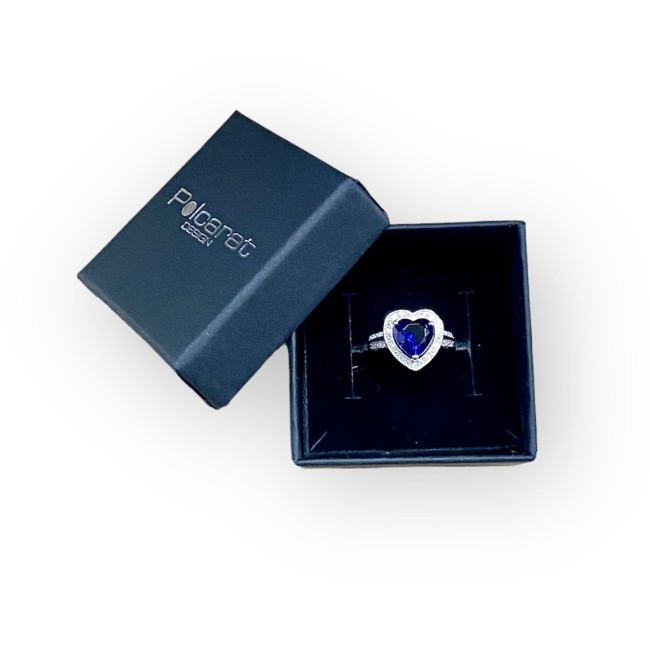 Rhodium-plated silver and cubic zirconia ring PK 4020