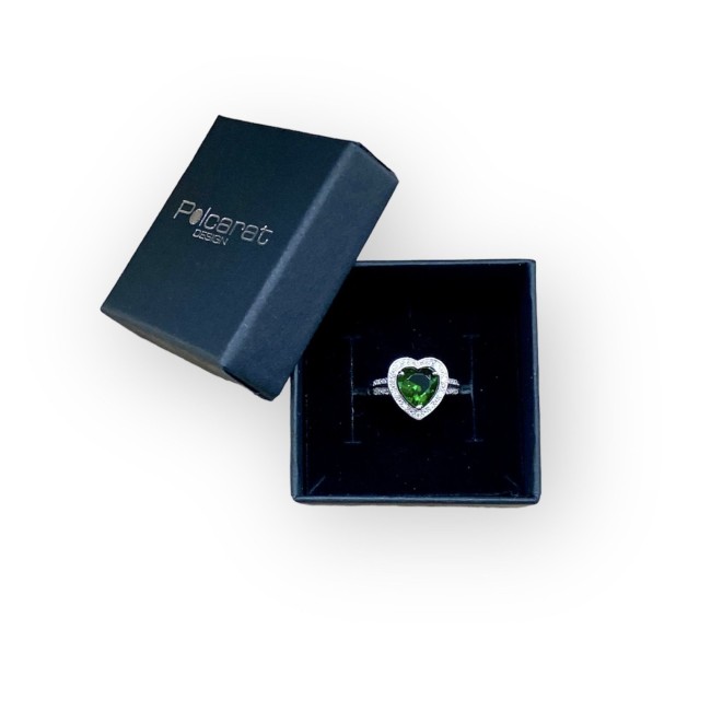 Rhodium-plated silver and cubic zirconia ring PK 4020