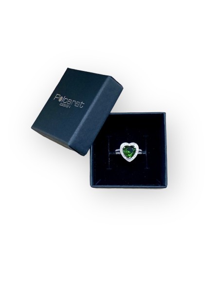 Rhodium-plated silver and cubic zirconia ring PK 4020