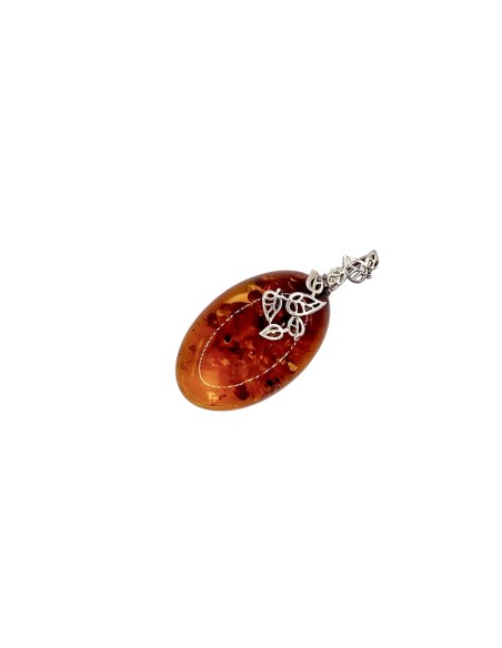 Silver pendant with amber BW 054 Polcarat Design
