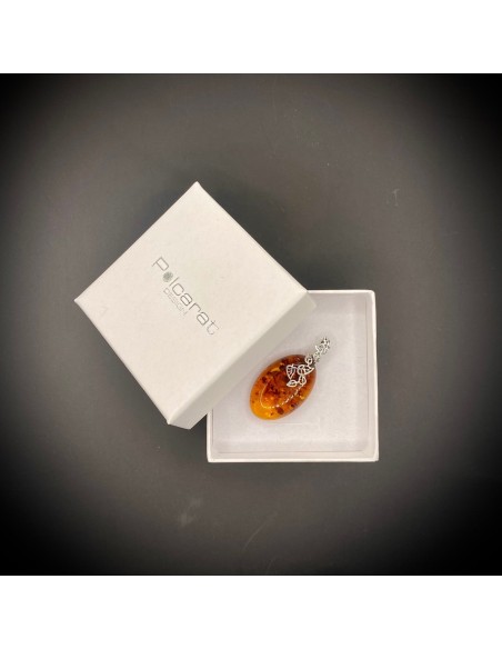 Silver pendant with amber BW 054 Polcarat Design