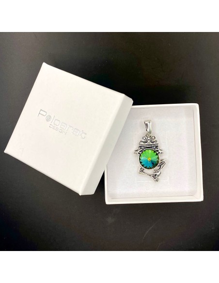 Srebrna zawieszka ŻABA Swarovski W 1307|Polcaratdesign.pl Biżuteria