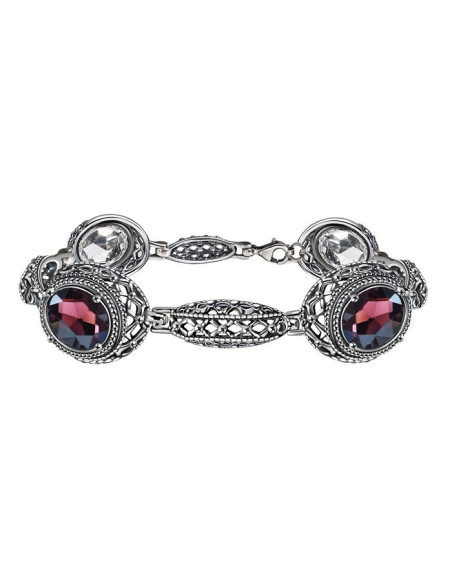 Burgundy Silver Bracelet