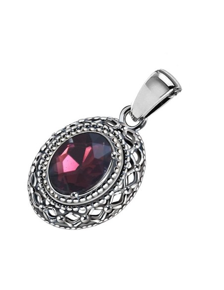 Silver pendant decorated with crystal W 2159
