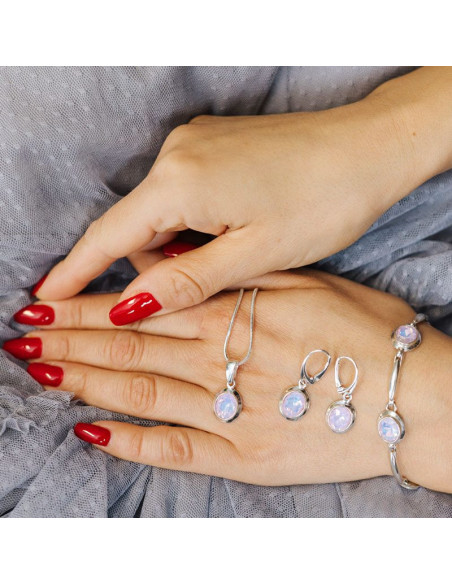 K 2109 Silver Crystal Earrings - Polcarat Design