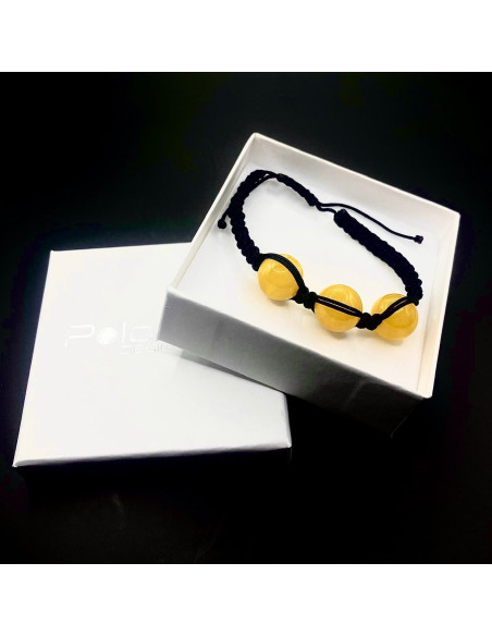 Bransoletka z bursztynami LA 031 kulka 14 mm|Polcaratdesign.pl Biżuteria