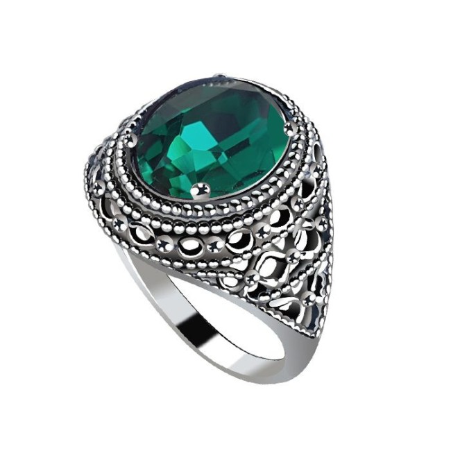 Silver ring with crystal PK 2159 Polcarat Design