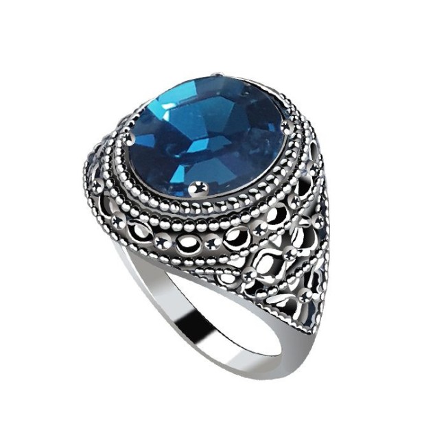 Silver ring with crystal PK 2159 Polcarat Design