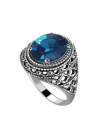 Silver ring with crystal PK 2159 Polcarat Design