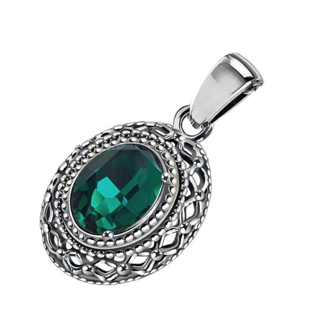 Silver pendant decorated with crystal W 2159 Polcarat Design