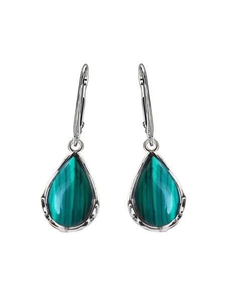 Silver Malachite Earrings