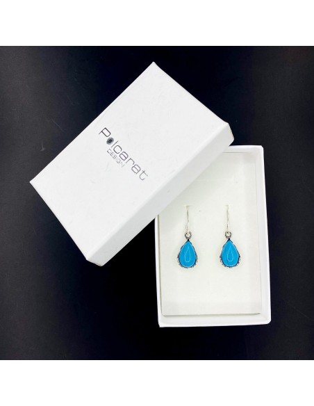 Silver earrings with turquoises K 1660 Polcarat Design