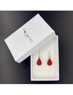 Silver Coral Earrings K 1660 Polcarat Design 2