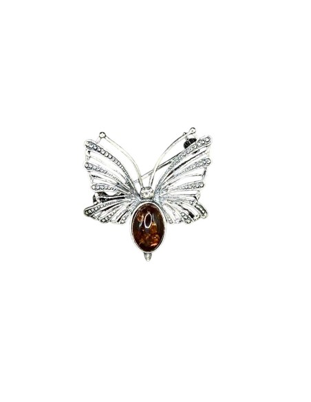 Silver brooch with amber B 67
