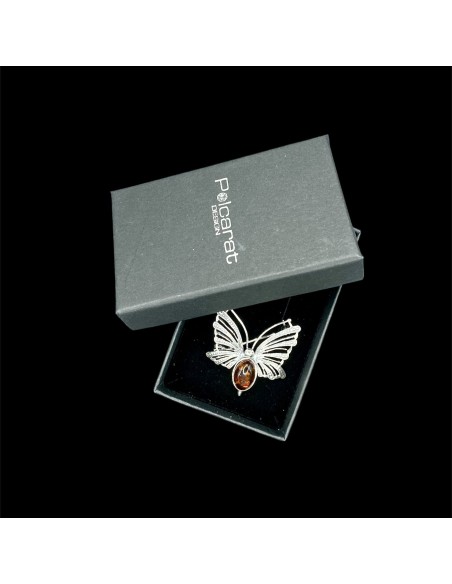 Silver brooch with amber B 67