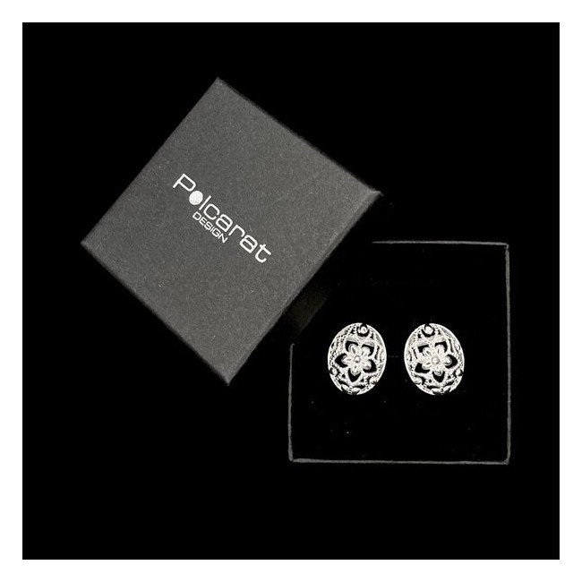 Silver earrings with Swarovski crystals K2 2021