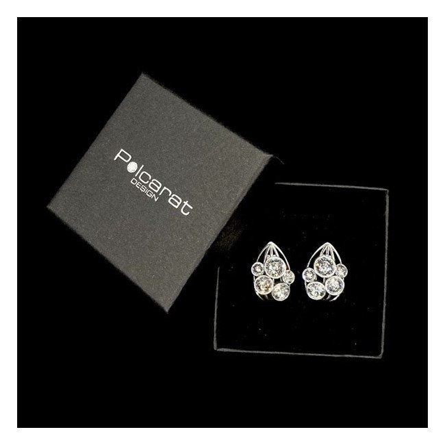 Silver earrings with Swarovski crystals K3 1963