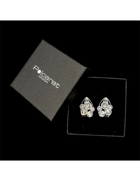 Srebrne kolczyki z kryształami Swarovski K3 1963|Polcaratdesign.pl Biżuteria