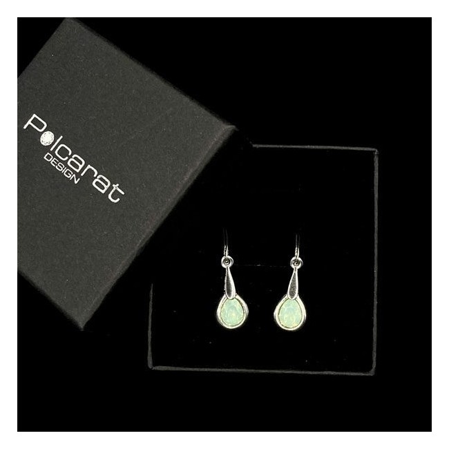 Rodowane srebrne kolczyki z kryształami Swarovski K3 2095|Polcaratdesign.pl Biżuteria