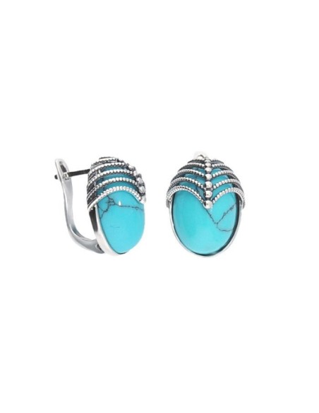Silver earrings with turquoise K3 1703 turquoise