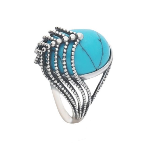 Oxidized silver ring PK 1703 Turquoise