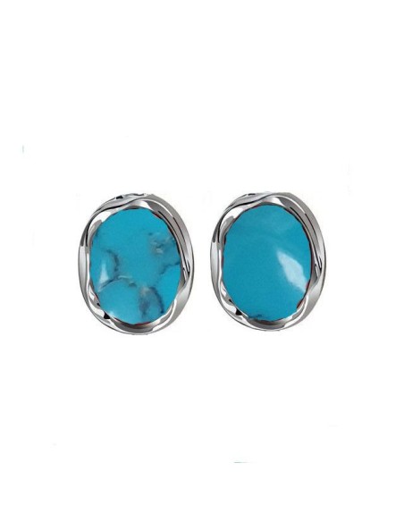Silver earrings with turquoises K 1733 Turquoise