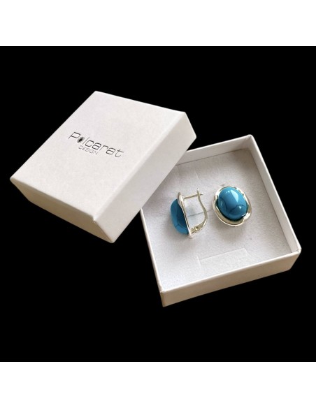 Silver earrings with turquoises K 1733 Turquoise