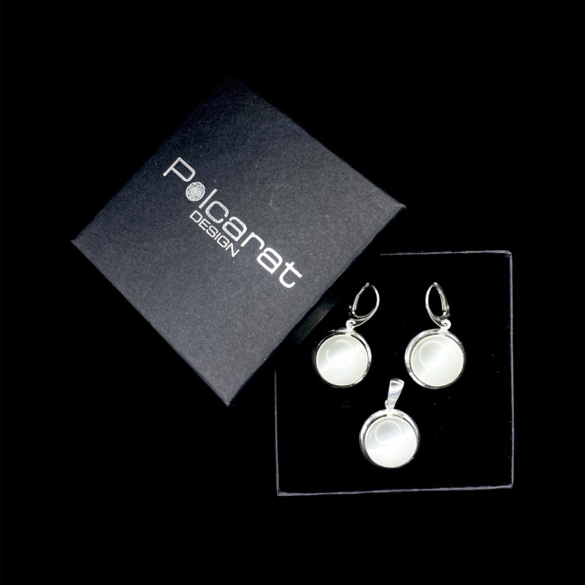 Silver cat eye set 568 cat eye