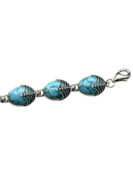 Silver bracelet with turquoises L 1703 turquoise