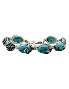 Silver bracelet with turquoises L 1703