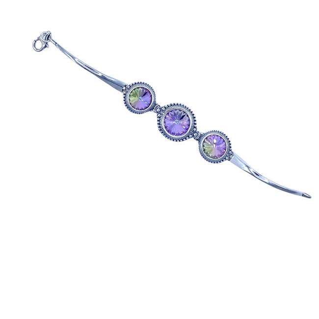 Silver bracelet with Swarovski crystals R 1682