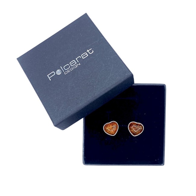 Silver earrings with amber KA 035 Polcarat Design