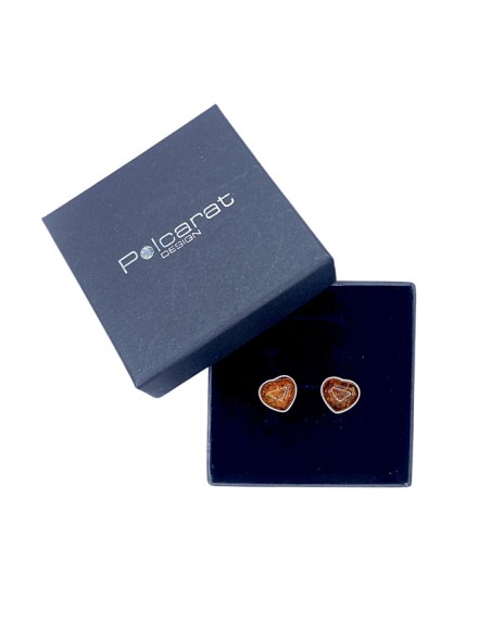 Silver earrings with amber KA 035 Polcarat Design