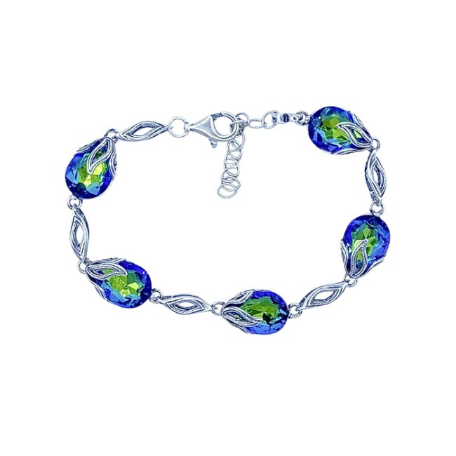 Sterling silver bracelet with crystals L 1643 | Polcarat Design