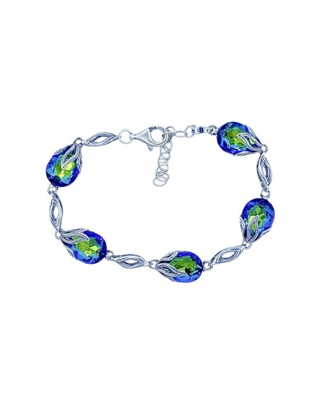 Sterling silver bracelet with crystals L 1643 | Polcarat Design