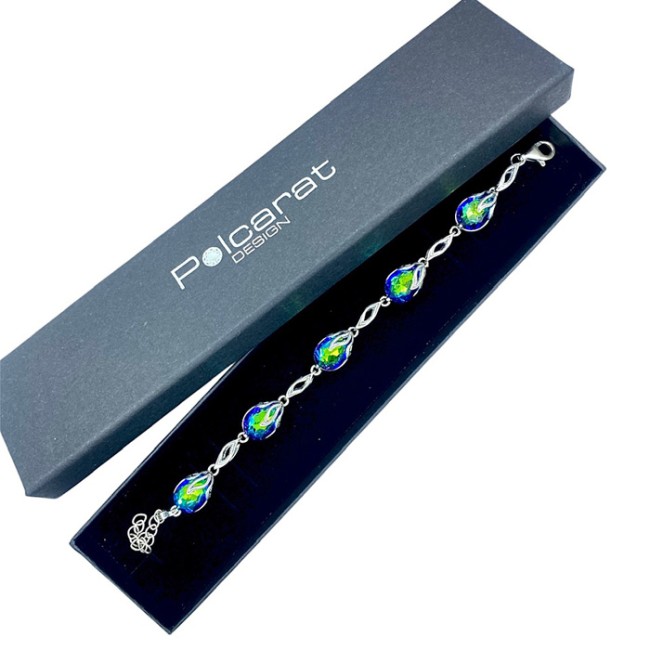 Sterling silver bracelet with crystals L 1643 | Polcarat Design