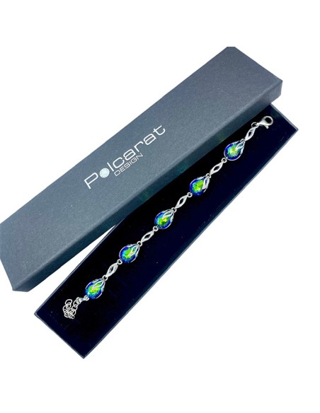 Sterling silver bracelet with crystals L 1643 | Polcarat Design