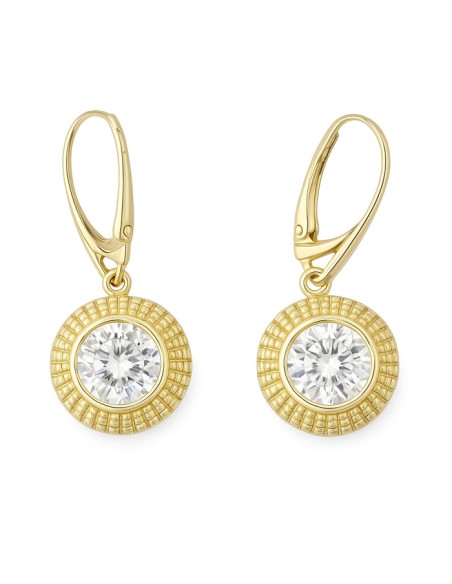 Swarovski K 1850 Crystal Silver Crystal Gilded Earrings