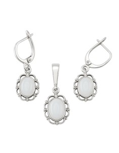 Sterling silver set with cat's eye KPL 722 | Polcarat Design