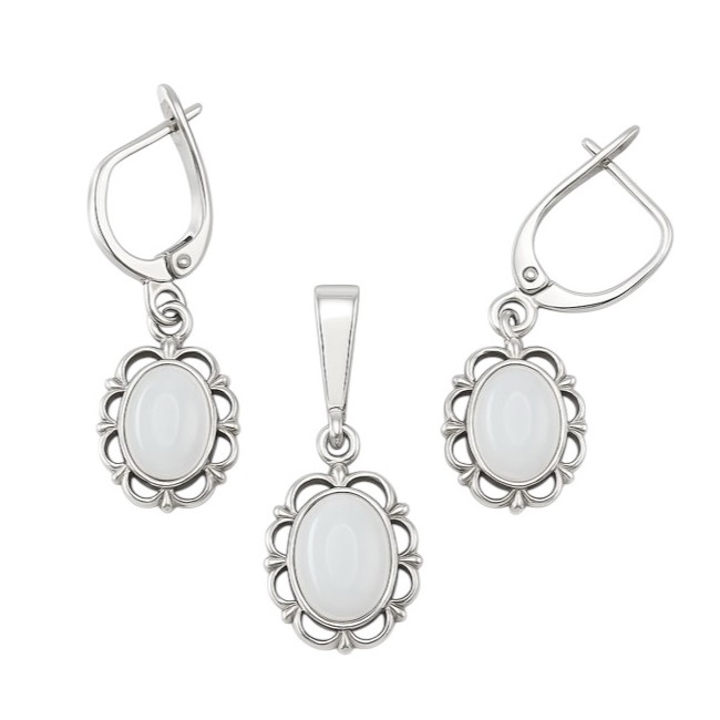 Sterling silver set with cat's eye KPL 722 | Polcarat Design