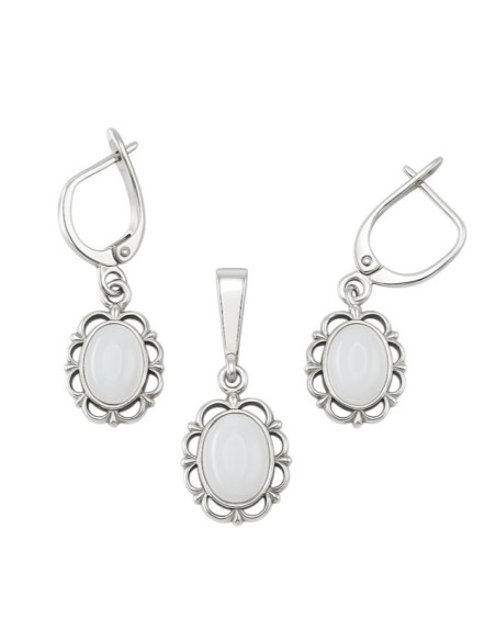 Sterling silver set with cat's eye KPL 722 | Polcarat Design