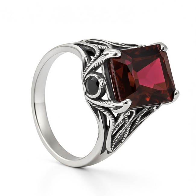 Sterling silver ring with crystal PK 2156 | Polcarat Design