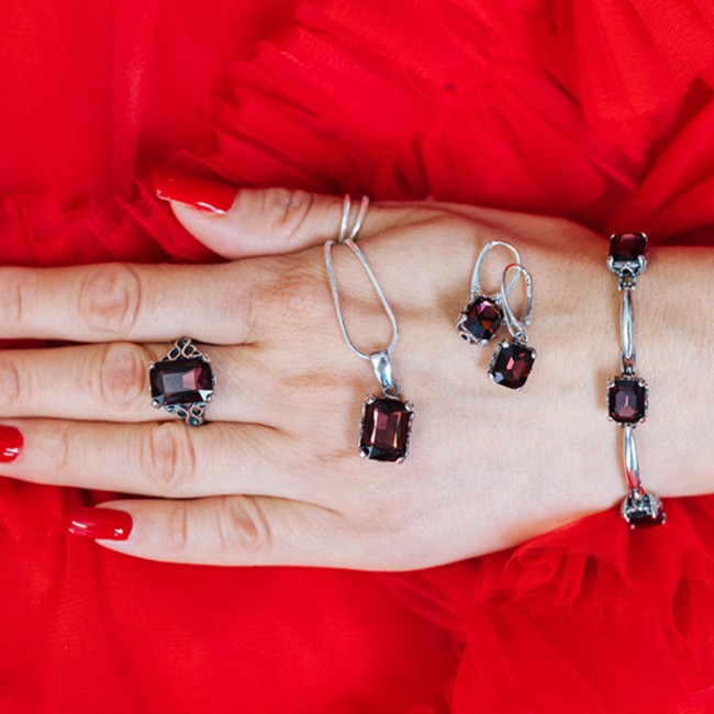 Silver bracelet with crystals L 2159 - Polcarat Design