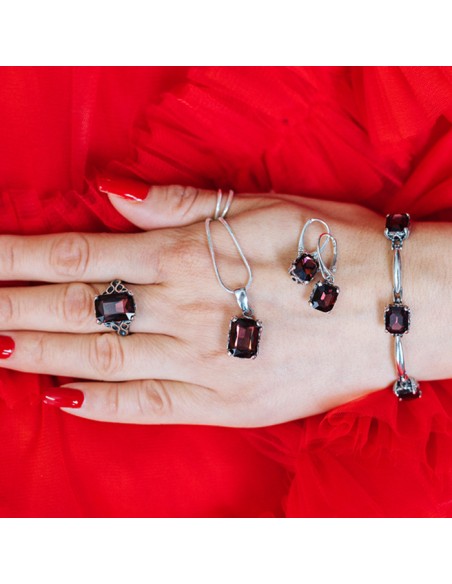 Silver bracelet with crystals L 2159 - Polcarat Design