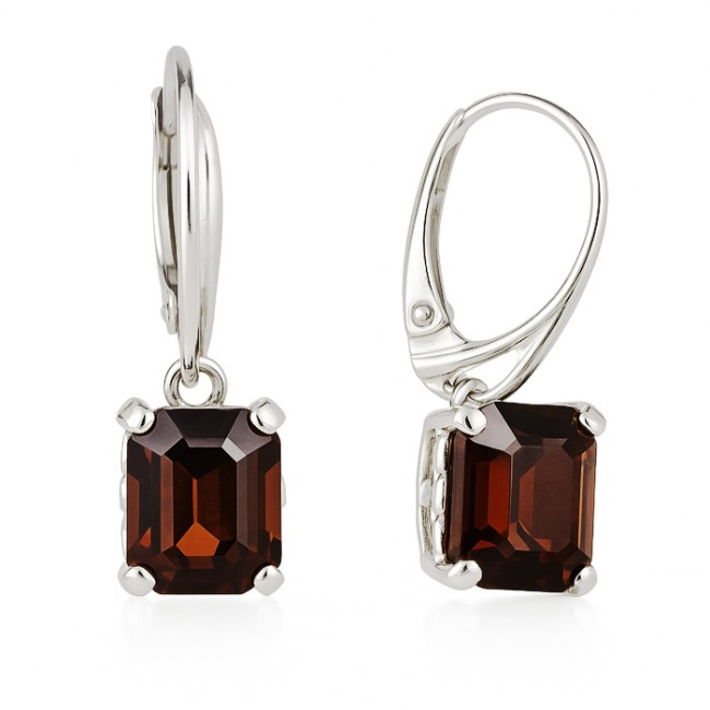 Sterling silver drop earrings with crystals K 2156 | Polcarat Design