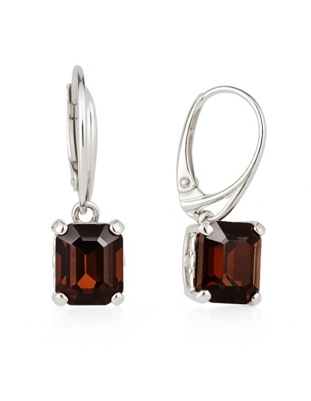 Hanging silver earrings with crystal K 2159 - Polcarat Design