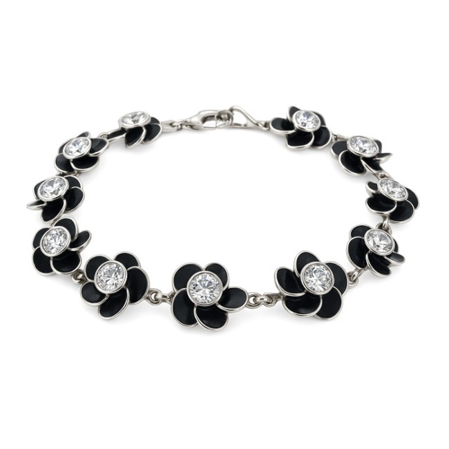Sterling silver bracelet with cubic zirconia L 1862 | Polcarat Design