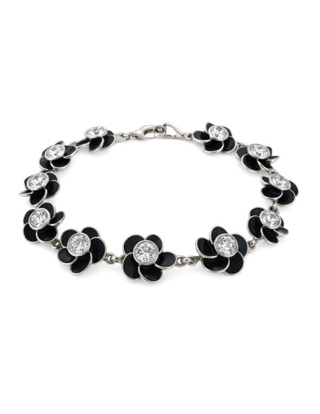 copy of Silver oxidized bracelet zircons L 2030