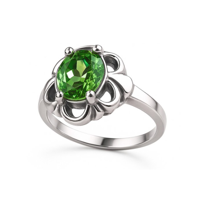 Sterling silver ring with crystal PK 1603 | Polcarat Design